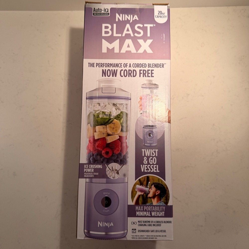 Ninja Blast Max Cordless Portable Blender 20 Oz. Rechargable Auto-IQ One Touch - Picture 2 of 12